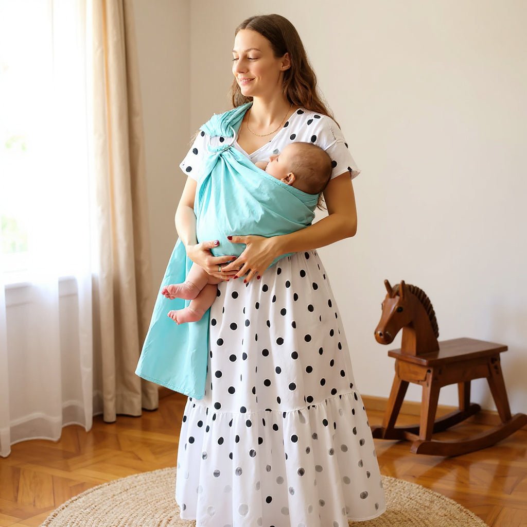 Écharpe De Portage - CottonRingSling™ - Bleu Ciel - Mon Adorable Bébé