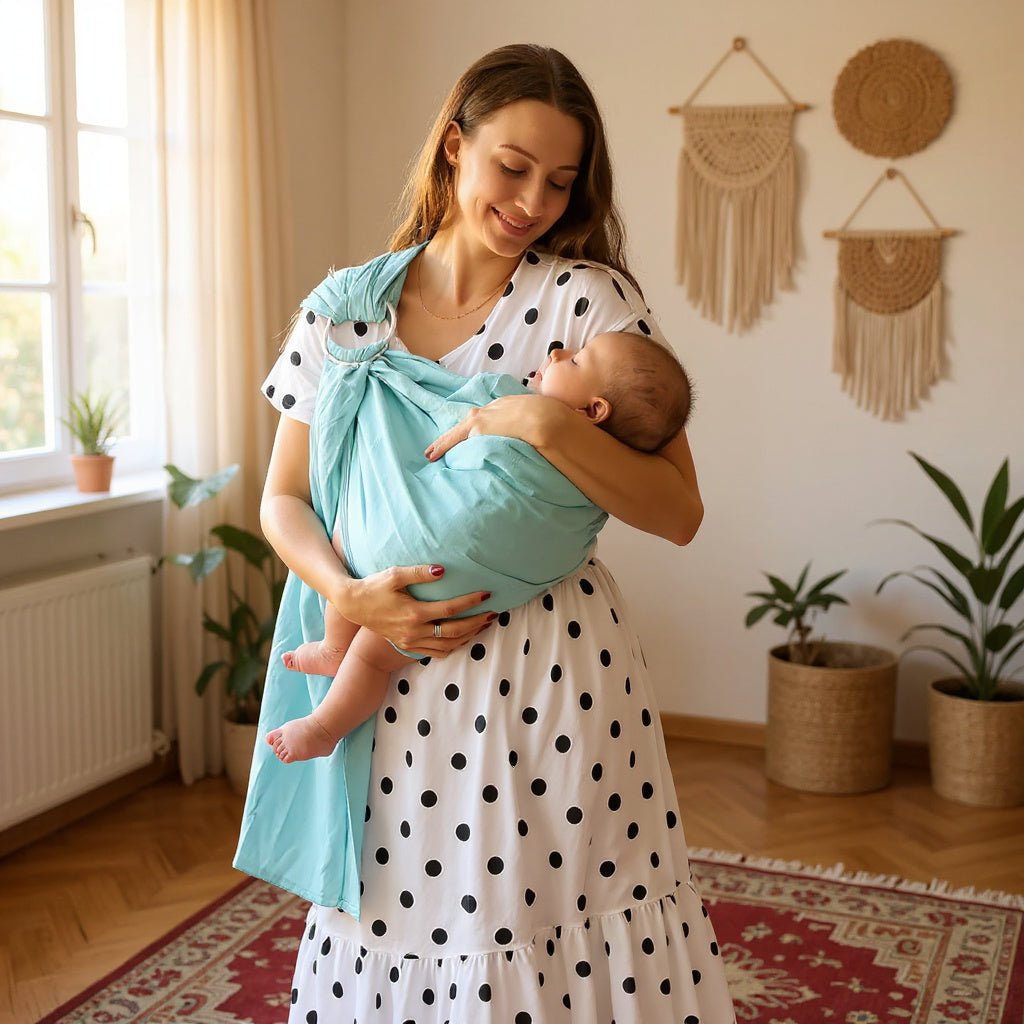 Écharpe De Portage - CottonRingSling™ - Bleu Ciel - Mon Adorable Bébé