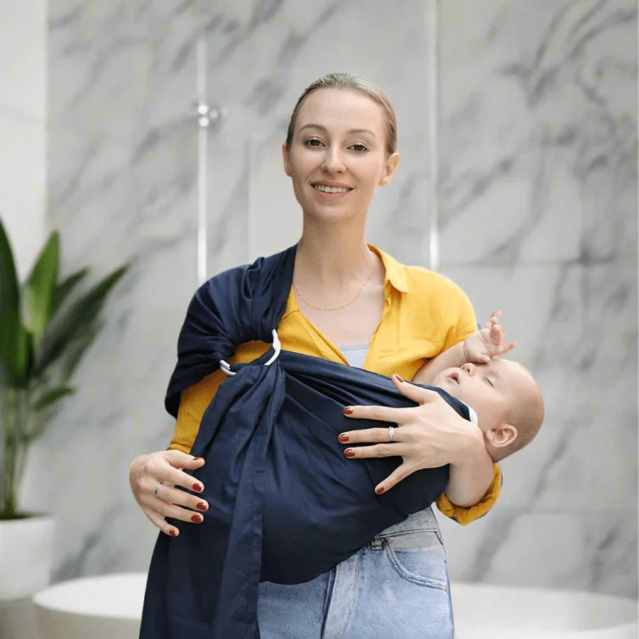 Écharpe De Portage - CottonRingSling™ - Bleu Marine - Mon Adorable Bébé