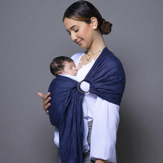 Écharpe De Portage - CottonRingSling™ - Bleu Marine - Mon Adorable Bébé