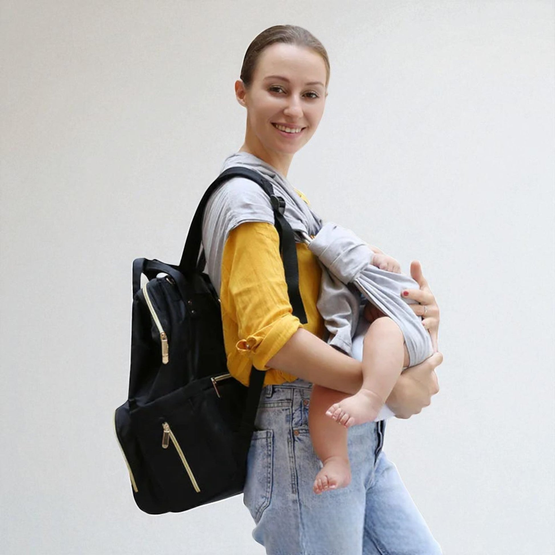Écharpe De Portage - CottonRingSling™ - Gris - Mon Adorable Bébé