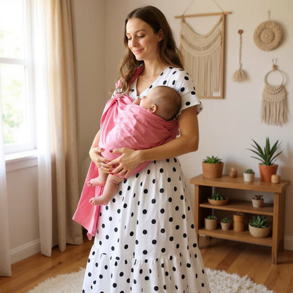 Écharpe De Portage - CottonRingSling™ - Rose - Mon Adorable Bébé