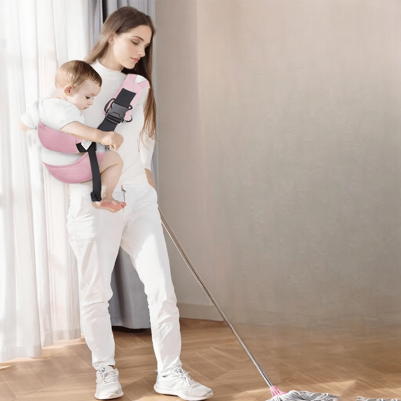 Porte bébé - BabyCarryingBelt™ - Rose - Mon Adorable Bébé