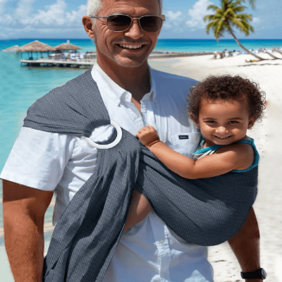 Porte Bébé - BabyRingCarrier™ - Bleu Foncé - Mon Adorable Bébé