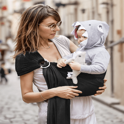 Porte Bébé - BabyRingCarrier™ - Noir - Mon Adorable Bébé