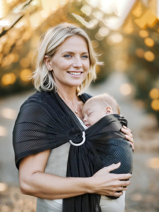 Porte Bébé - BabyRingCarrier™ - Noir - Mon Adorable Bébé