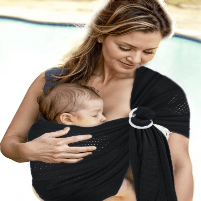 Porte Bébé - BabyRingCarrier™ - Noir - Mon Adorable Bébé